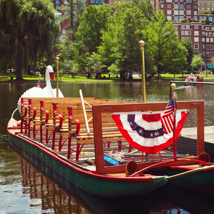 Swan boats at the Boston Public Garden