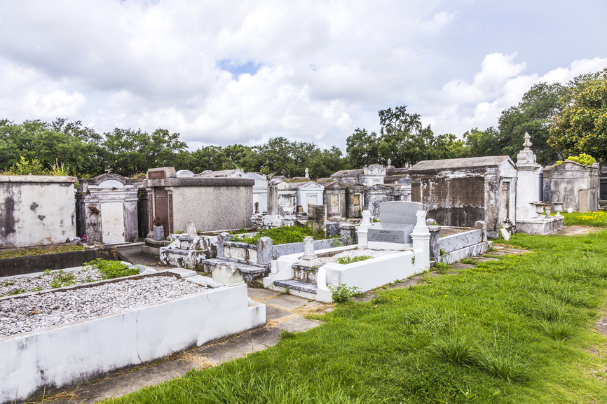 Lafayette cemetery in New Orleans with historic Grave Stones