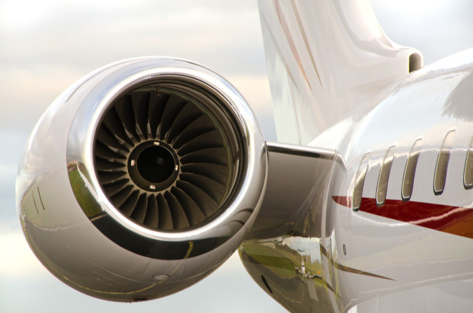 Jet engine on a Bombardier Global Express