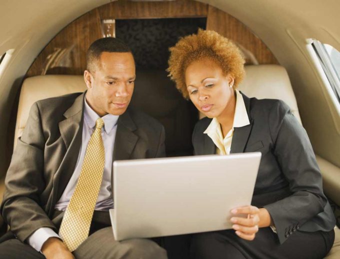 Enjoy the privacy and quiet to go over presentations on your private jet charter.