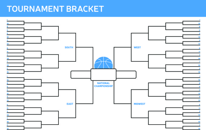 Basketball tournament bracket.