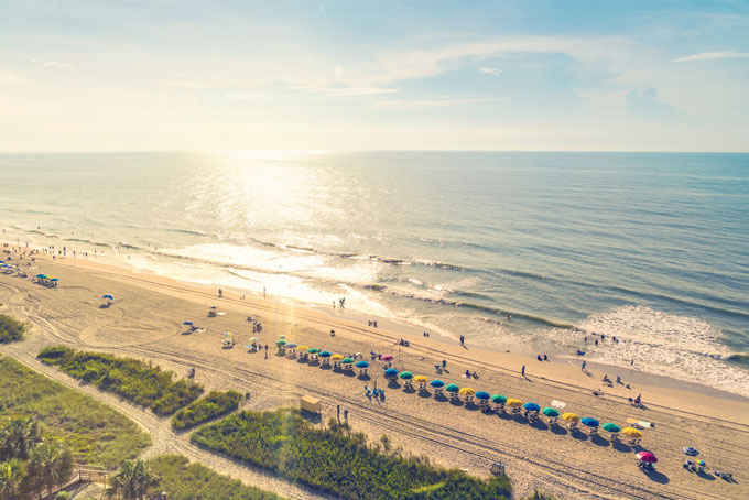 Besides golf, visitors to Myrtle Beach can enjoy 60 miles of beaches along the South Carolina coast