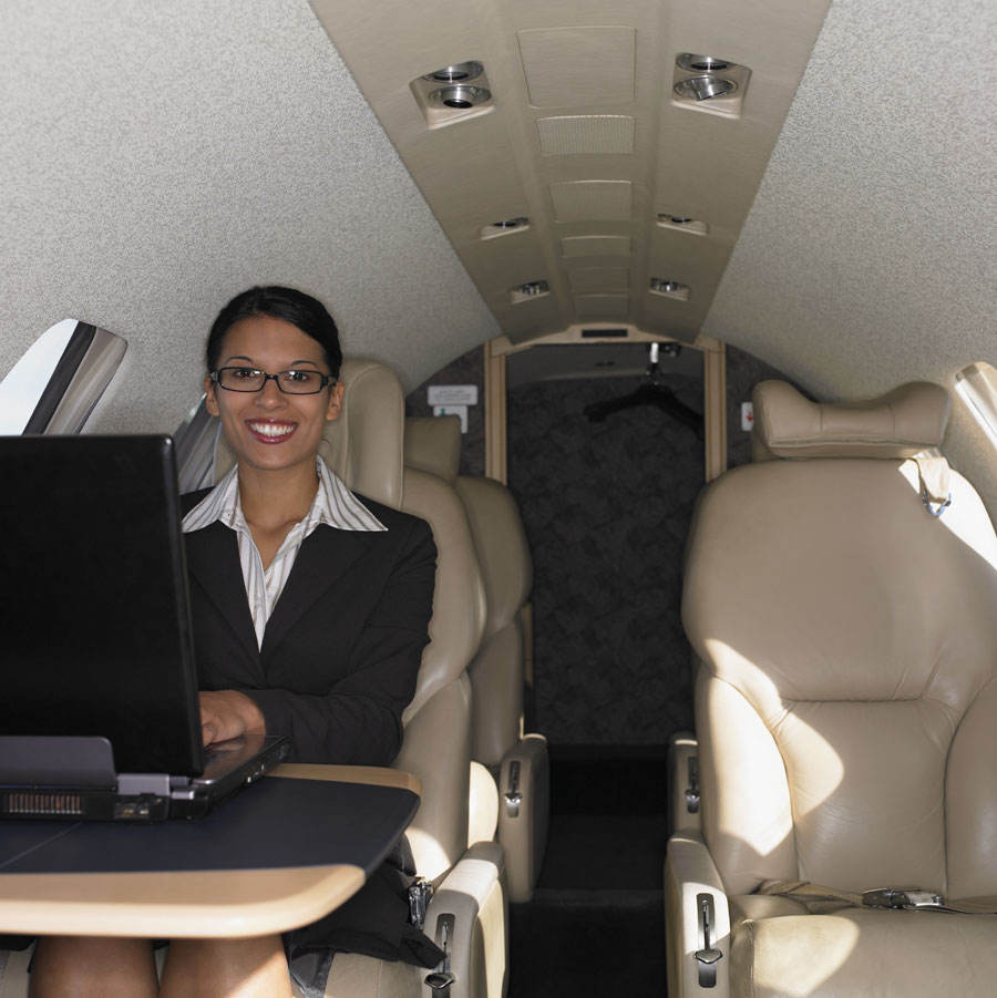Business women enjoy the Embraer Phenom 100