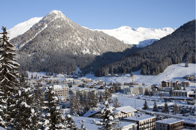 Panoramic view of Davos, Switzerland
