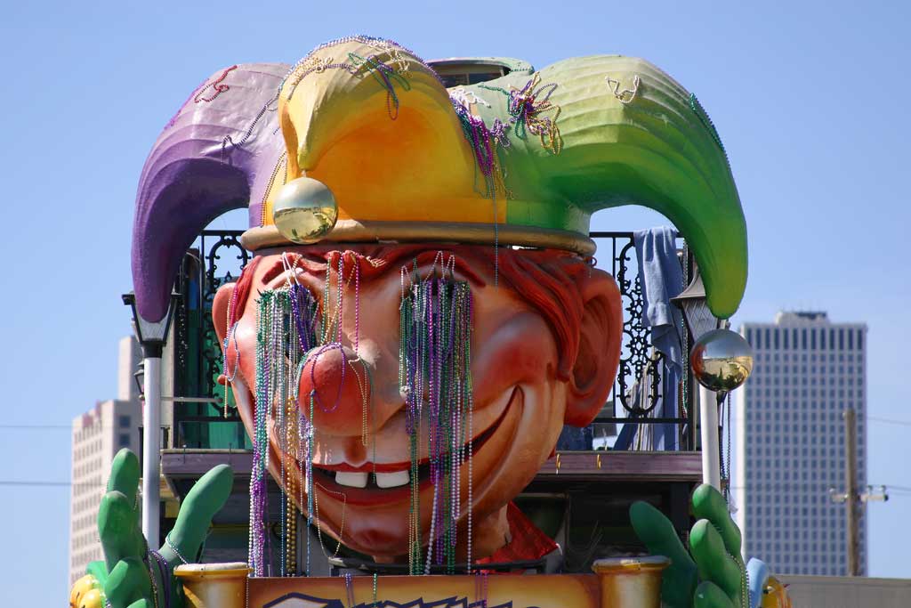 A gigantic Mardi Gras parade float.
