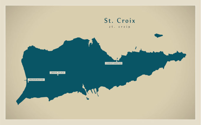 St. Croix, USVI is 84 square miles. 