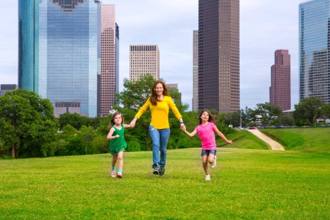 Enjoying family time in Houston.