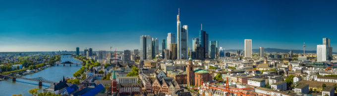 Frankfurt, Germany skyline.