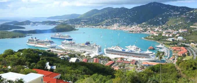 A look at the St. Thomas Harbor.