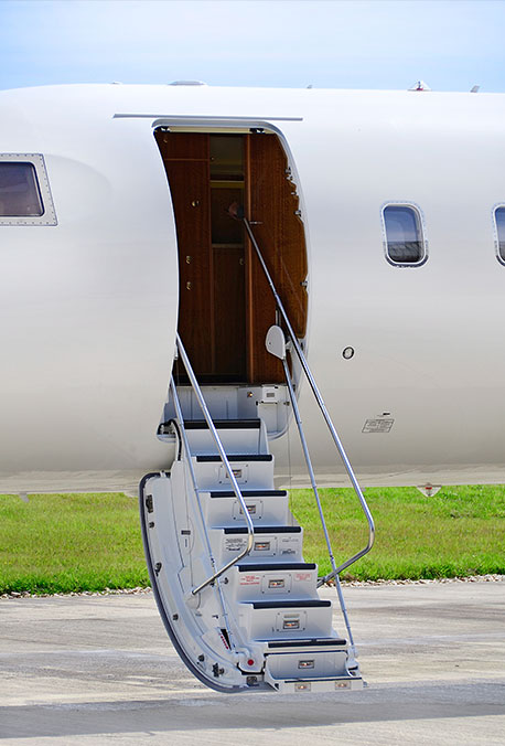 Stairs on a Bombardier Aircraft.