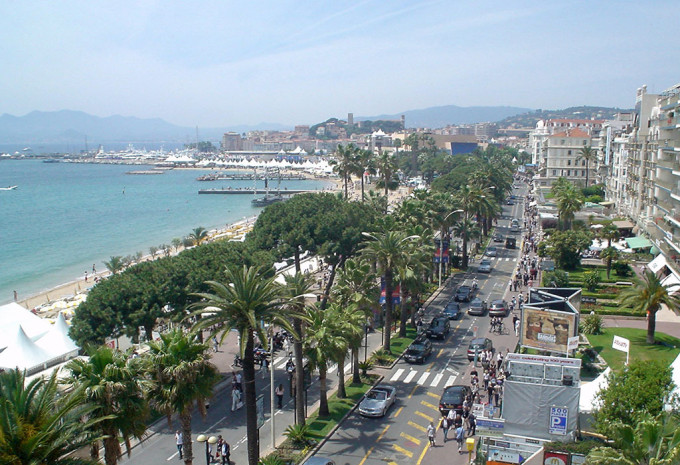 Boulevard de la Croisette in Cannes, France.