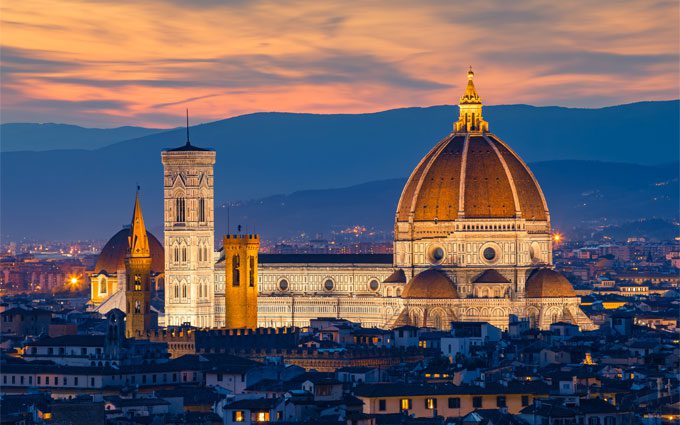 Twilight at Duomo Florence in Florence