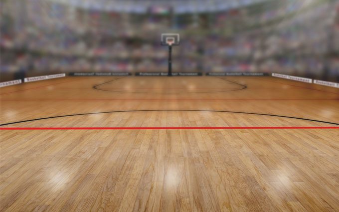 Basketball Arena With Copy Space Background. Rendered in Photoshop