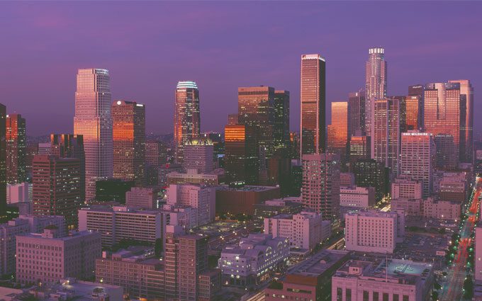 Los Angeles, Skyline, Sunset, California